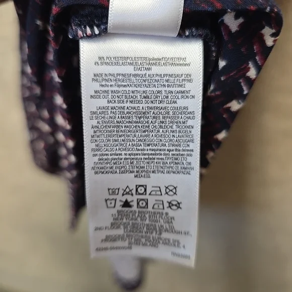 Brooks Brothers Blue Red A-line Belt Long Sleeve Midi Shirt Dress Sz L Large EUC - Picture 8 of 9